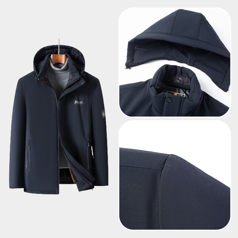 🎁El mejor regalo🎁: Parka térmica acolchada de felpa para hombre con capucha extraíble