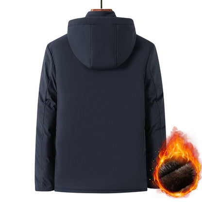 🎁El mejor regalo🎁: Parka térmica acolchada de felpa para hombre con capucha extraíble