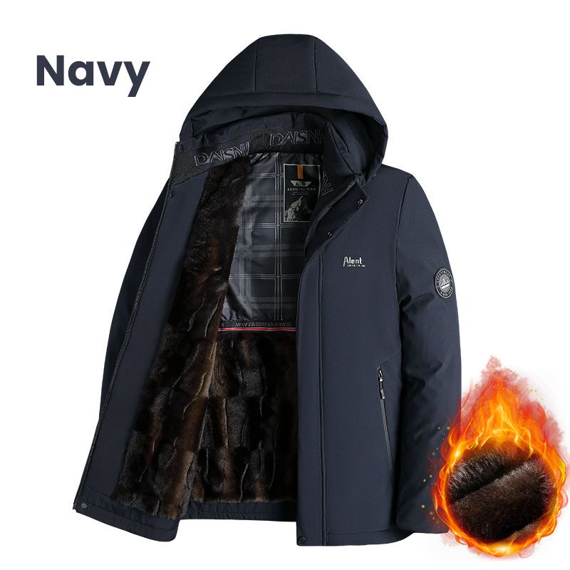 🎁El mejor regalo🎁: Parka térmica acolchada de felpa para hombre con capucha extraíble