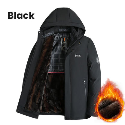 🎁El mejor regalo🎁: Parka térmica acolchada de felpa para hombre con capucha extraíble