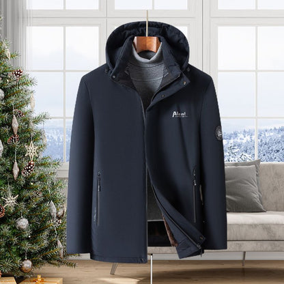 🎁El mejor regalo🎁: Parka térmica acolchada de felpa para hombre con capucha extraíble