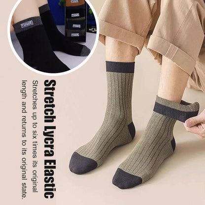 💥Gran oferta 49% de descuento💥 Calcetines térmicos a media pantorrilla con bloques de color （Cada par solo $ 3,33）