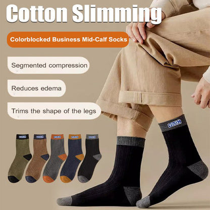 💥Gran oferta 49% de descuento💥 Calcetines térmicos a media pantorrilla con bloques de color （Cada par solo $ 3,33）