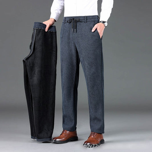 Pantalones rectos informales de pana para hombre (50% de descuento)