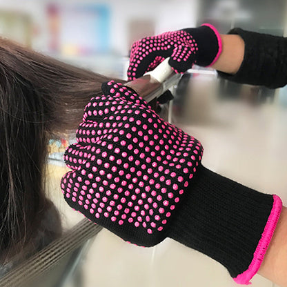 Guantes resistentes al calor con protuberancias para peinar el cabello 