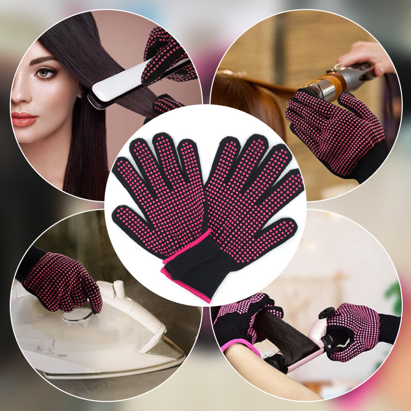 Guantes resistentes al calor con protuberancias para peinar el cabello 