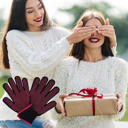 Guantes resistentes al calor con protuberancias para peinar el cabello 