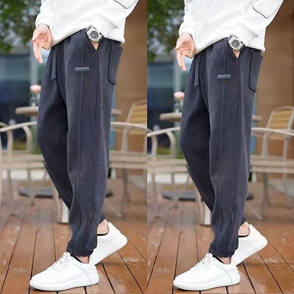 Pantalones deportivos con puños versátiles y de moda para hombre